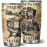 ATHAND Take Him To The Train Station Tumbler,Tv Show Merchandise 20 Oz with Lid Stainless Steel Coffee Travel Mug, Double Wall Insulated Vacuum Cup,Funny Gift for Women Beth Dutton Fans
