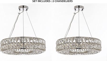 Set Of 2 Crystal Nimbus Ring Chandelier Modern Contemporary