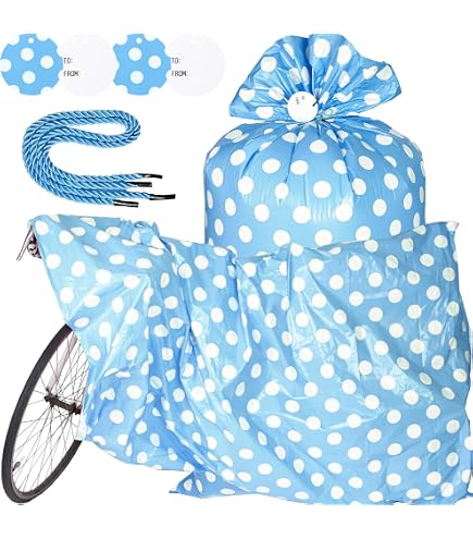 Extra Large Christmas Gift Bags, 71\"X59\" Red Jumbo Bike Gift Bags For Oversized Giant Huge Xmas Presents, Desk Table Furniture Plastic Storage Bag, Bicycle/Baby Shower/Holiday Gift Wrapping Bags