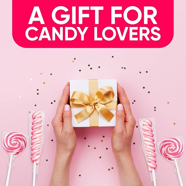FUSION SELECT TWIRL & SWIRL PINK LOLLIPOPS – PINK CANDY SUCKERS FOR BUFFET, BABY SHOWER & SCHOOL – SWEETS FOR PARTY FAVORS & GOODIE BAGS – INDIVIDUALLY WRAPPED SWEET SNACKS – 24 LOLLIPOPS PER BULK BOX