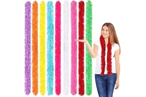 iHUFeather 9pcs Feather Boas 5ft Artificial Fluffy Boas Bulk for DIY Crafts Wedding Party Christmas Costume Decor