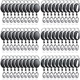 Laumoi 80 Pcs Retractable ID Badge Holder Reel with Belt Clip and Key Ring, Name ID Badge Clips Keychain for Office Worker Doctor Nurse Employee (Black)
