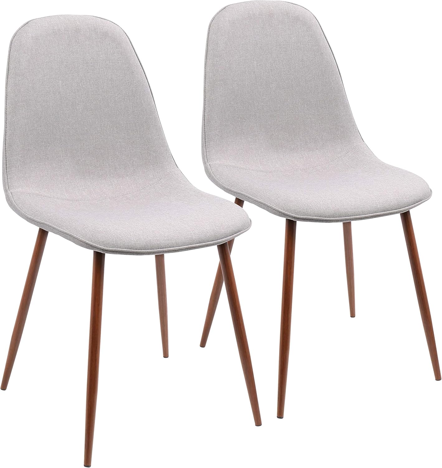 LumiSource Dining Chair in Walnut and Gray Finish - set of 2
