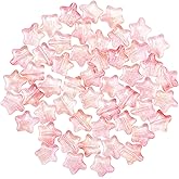 OIIKI 50PCS Acrylic Star Shape Beads, Star Shape Charming Beads, Pink Gold Glitter Powder Acrylic 8mm Beads for DIY Jewelry Craft Making Necklace Bracelet Supplies