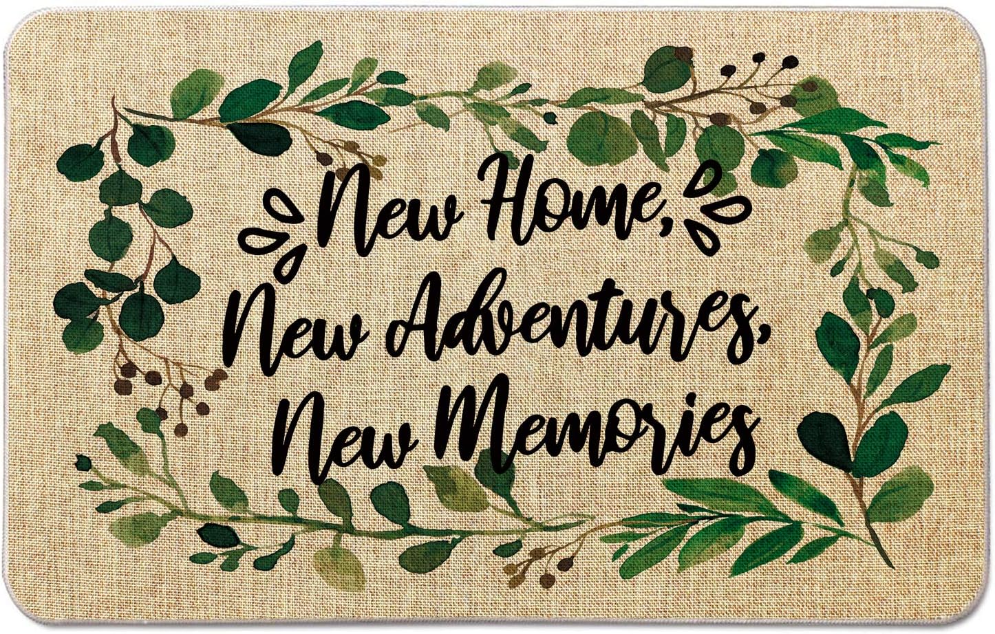 Occdesign Housewarming Door Mat for Front Door Farmhouse Rustic Decorative Entryway Outdoor Floor Doormat Gift Durable Burlap Outdoor Rug | New Home Adventures Memories