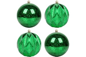 5TH LILY Extra Large Hanging Shatterproof Tree Ball Clear Christmas Ball Ornaments Decorative Mercury Ball with Tree Ornaments Hooks for Xmas Holiday Wedding Decoration