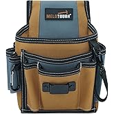 MELOTOUGH Electrician Tool Pouch Lightweight Belt Organizer with Tape Holder & Speed Square Slot for Wiring Construction & DIY​ Tool Holster with 13 Pockets,Utility Pouch for HVAC Technicians