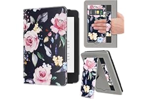 VORI Stand Case for 7"/6.8" Kindle Paperwhite (12th/11th Generation-2024/2021) and Kindle Colorsoft Signature Edition, PU Leather Case Smart Protective Cover with Auto-Wake/Sleep, Floral Rosew