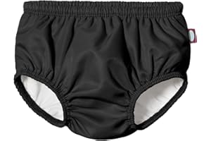 CITY THREADS Made in USA Baby Girls and Boys Swim Diaper Cover Reusable Leakproof for Swimming Pool Lessons Beach, Black, 3T