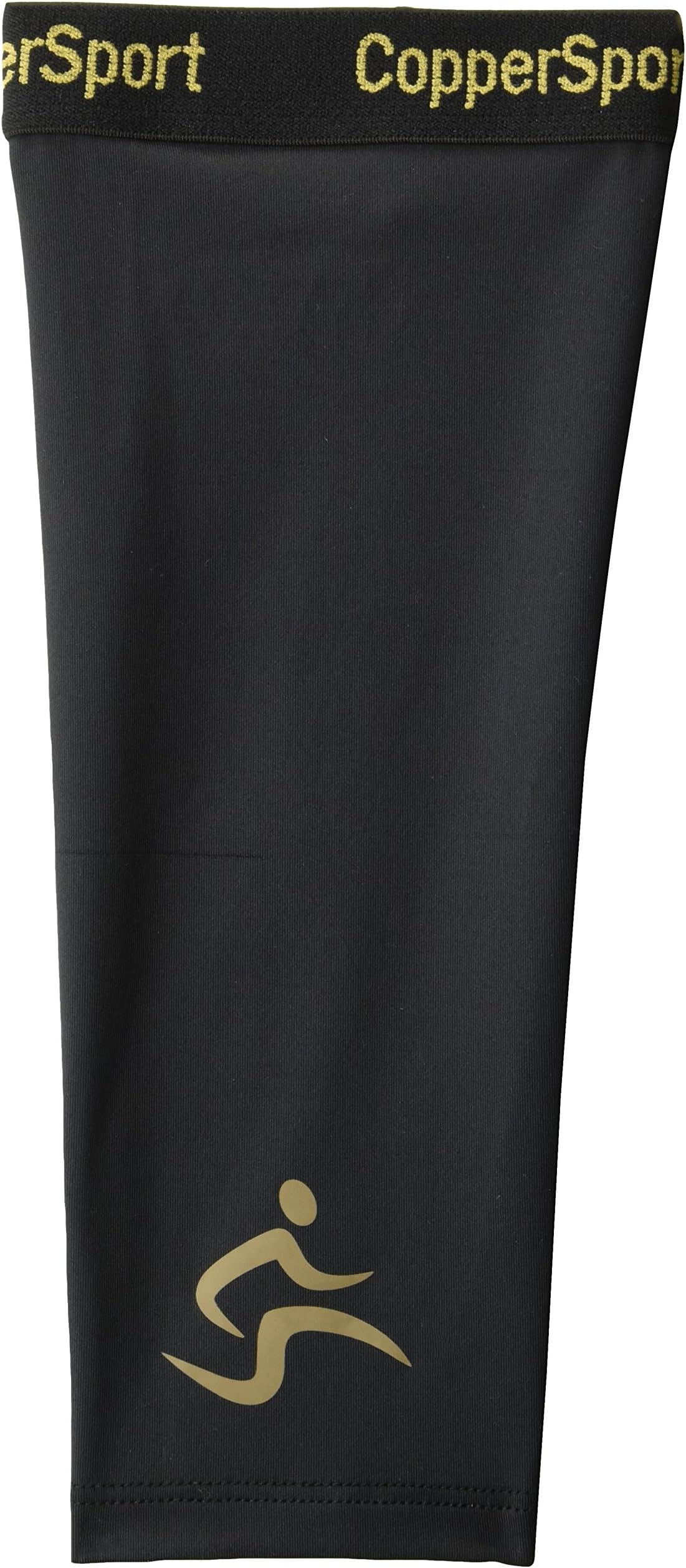 CopperSport Copper Compression Calf Sleeve Support - Suitable for Athletics, Tennis, Golf, Basketball, Sports, Weightlifting, Joint Pain Relief, Injury Recovery (Single Sleeve), Black, Large