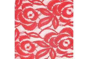 Texco Inc Floral Nylon Cotton Minimal Stretch Lace-Eternity Pattern/Apparel, Home/DIY Fabric, Red 1 Yard
