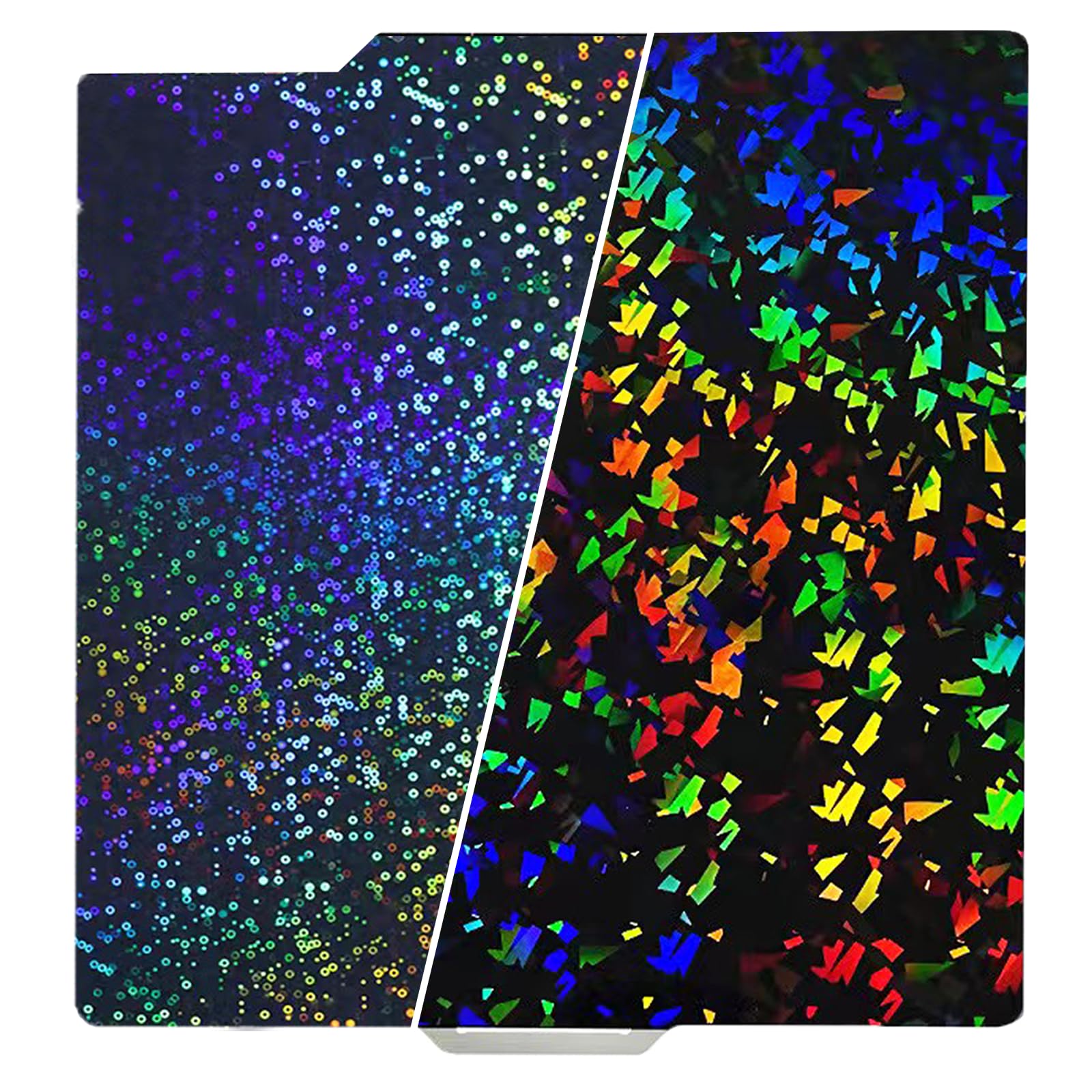 Photo 1 of Rainbow Confetti PEF+Circle PEK 3D Printer Build Plate for Bambu Labs X1 X1C X1E P1P P1S A1 3D Pritner, Double Sided Smooth Flexible Spring Steel Plate Bambu Sheet for Bambu 3D Printers Bambulabs