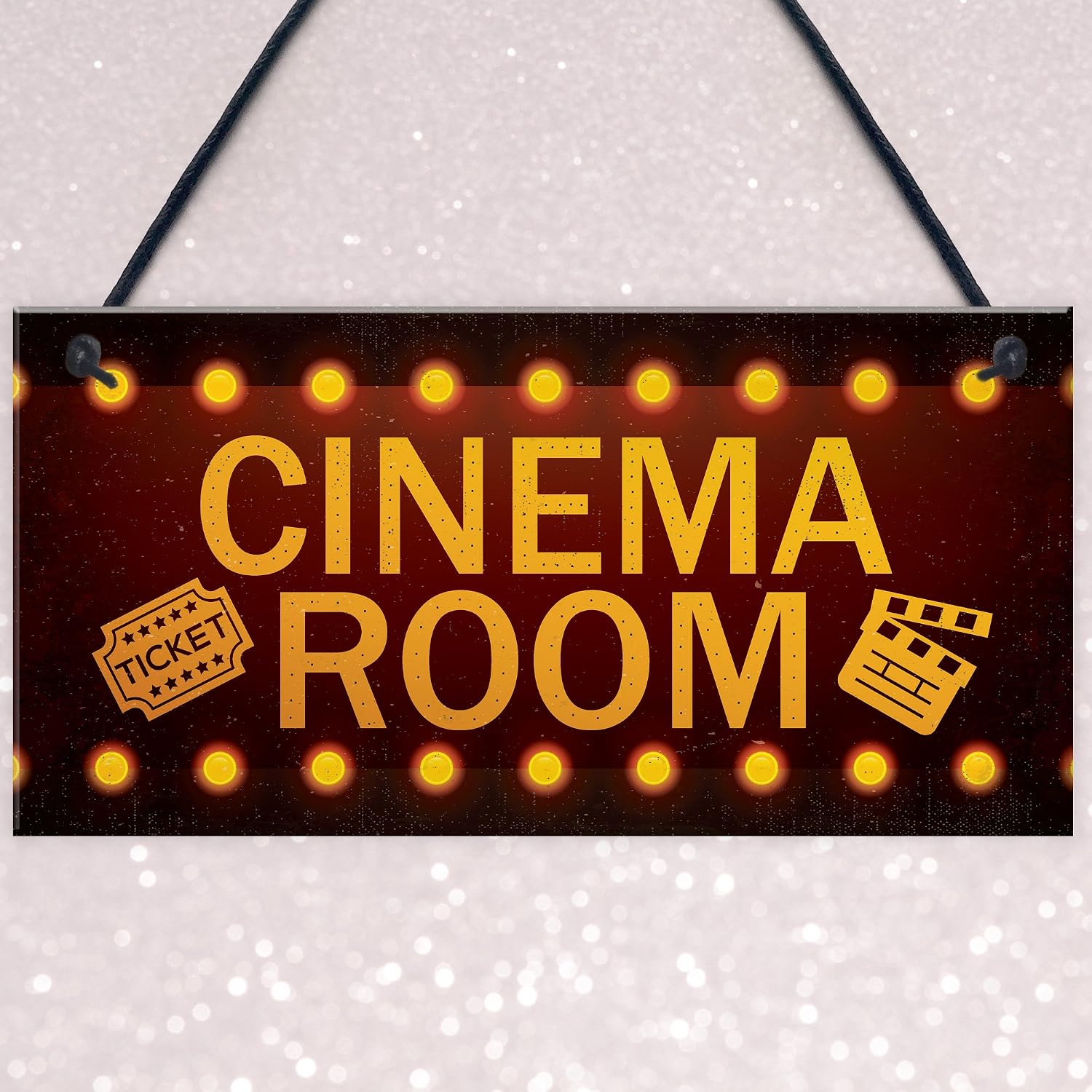 Red Ocean Cinema Room Home Theatre Gift For Mum Dad Man Cave Den Family Room Wall Plaque Gift - Image 4