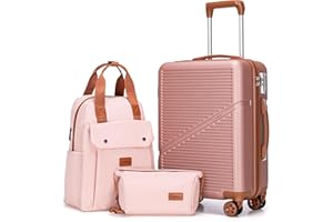 Cosbarn Carry On Luggage 22x14x9 Airline Approved, 20 Inch Carry on Suitcases with Wheels, ABS Lightweight Carry-on Luggage, Travel Suitcase Set with Wheels and TSA Lock