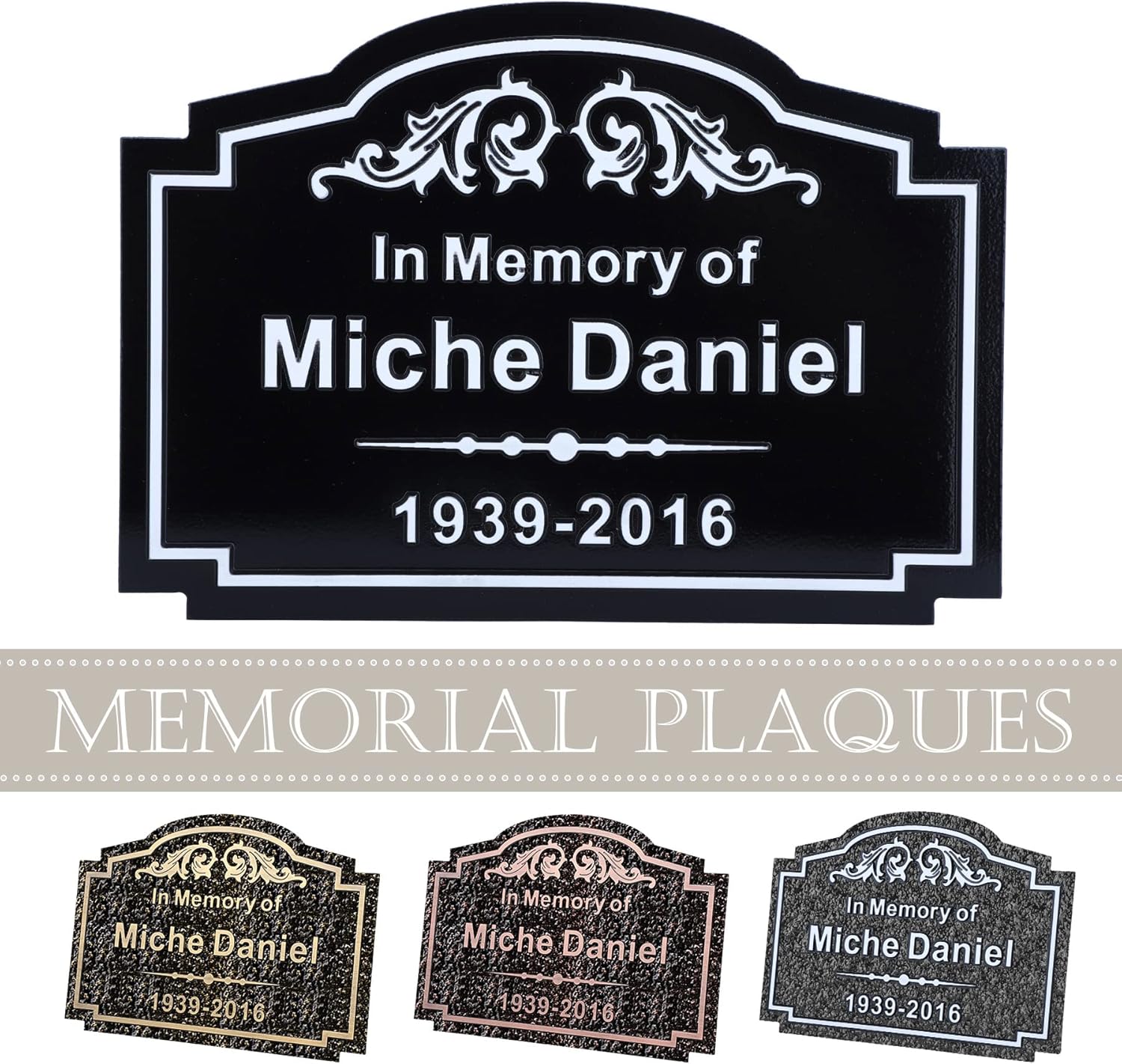 Plaques & Wall Art - Personalized Human Memorial Stones Plaque Small Grave Headstone Customized in Loving Memory Outdoors Sympathy Condolences Gift Engraved for Mum Dad Loved Ones Lost or Pet
