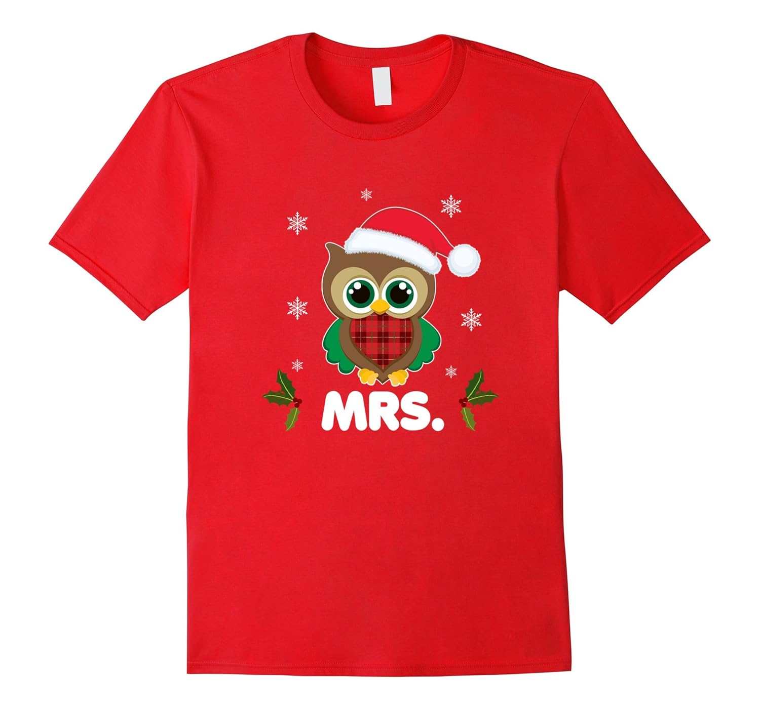 Mrs Owl Matching Christmas Pajamas Hat Santa Funny Tshirt-ANZ