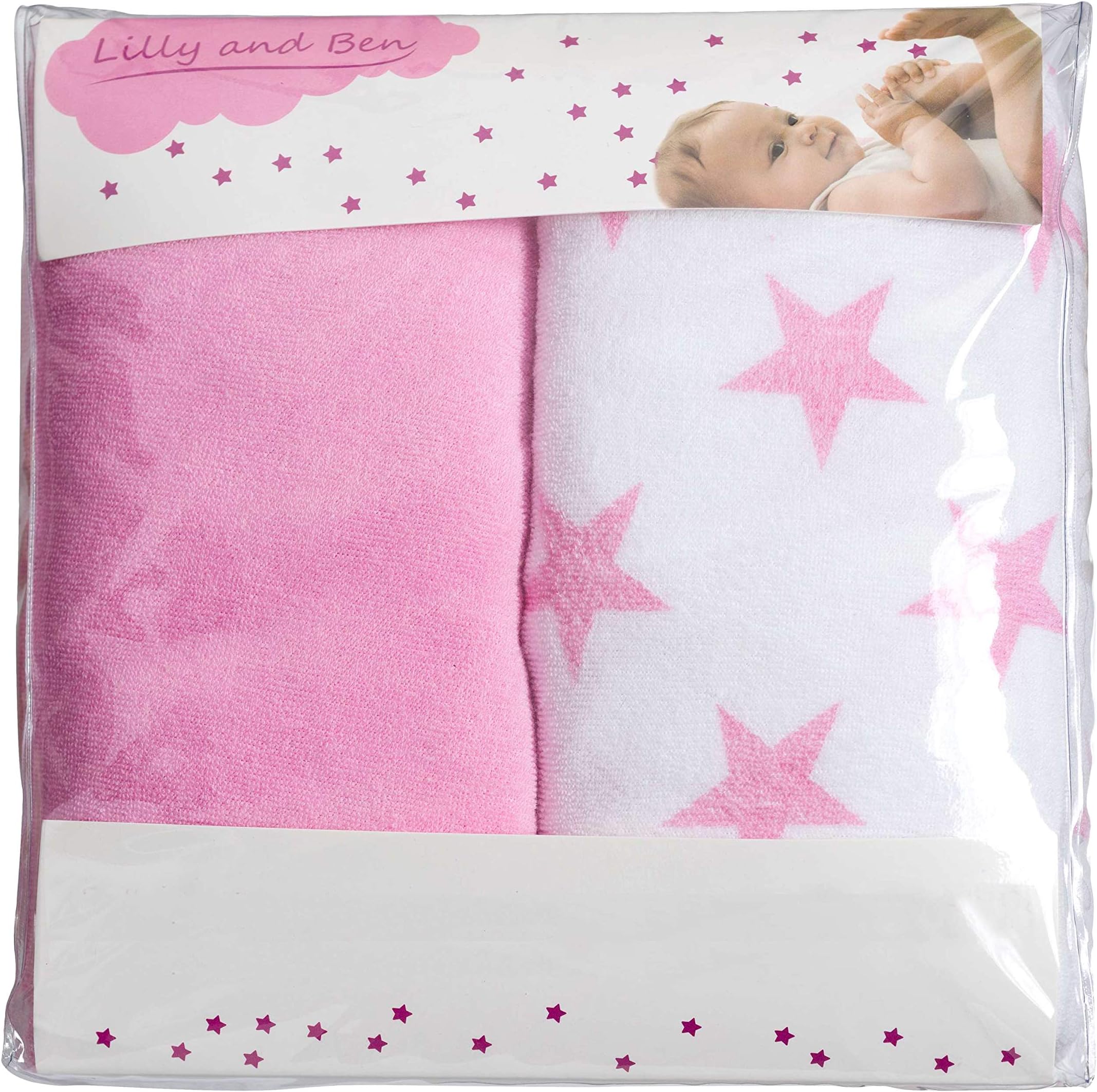 Changing Mat Cover Terry Towelling - Baby Soft - Thick - Absorbant - Set of 2 - Pink