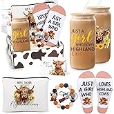 UAREHIBY Highland Cow Gifts for Women, Cow Themed Gifts for Cow's Lovers, Cows Stuff with 18 oz Cup, Cute Birthday Christmas Gift for Women, Cow's Lover Gift, Highland Cows Stuff