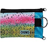 Chums Surfshorts Wallet - Lightweight Slim Wallet with RFID Blocking Card & Clear ID Window - Zippered, Water Resistant w/Key Ring