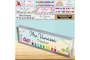 Desk Name Plate Personalized for Teachers Custom Acrylic Block Nameplate Sign for Office Customized Desk Plate Appreciation D