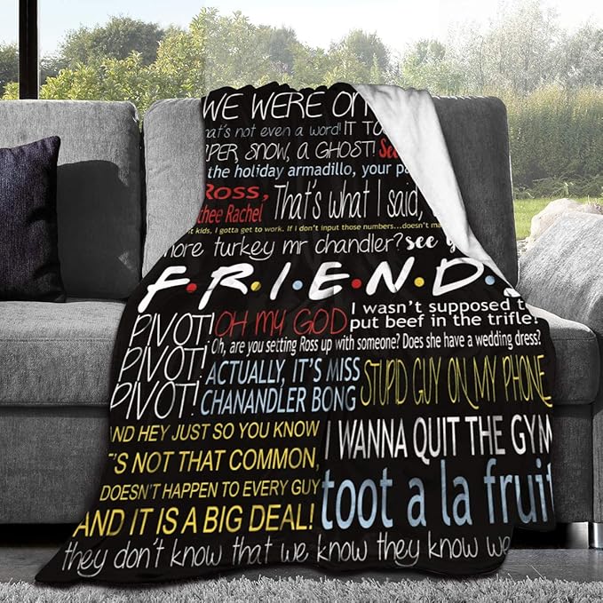 Friends Blanket Quilt TV Show Flannel Throw Blanket for Sofa Couch Bed