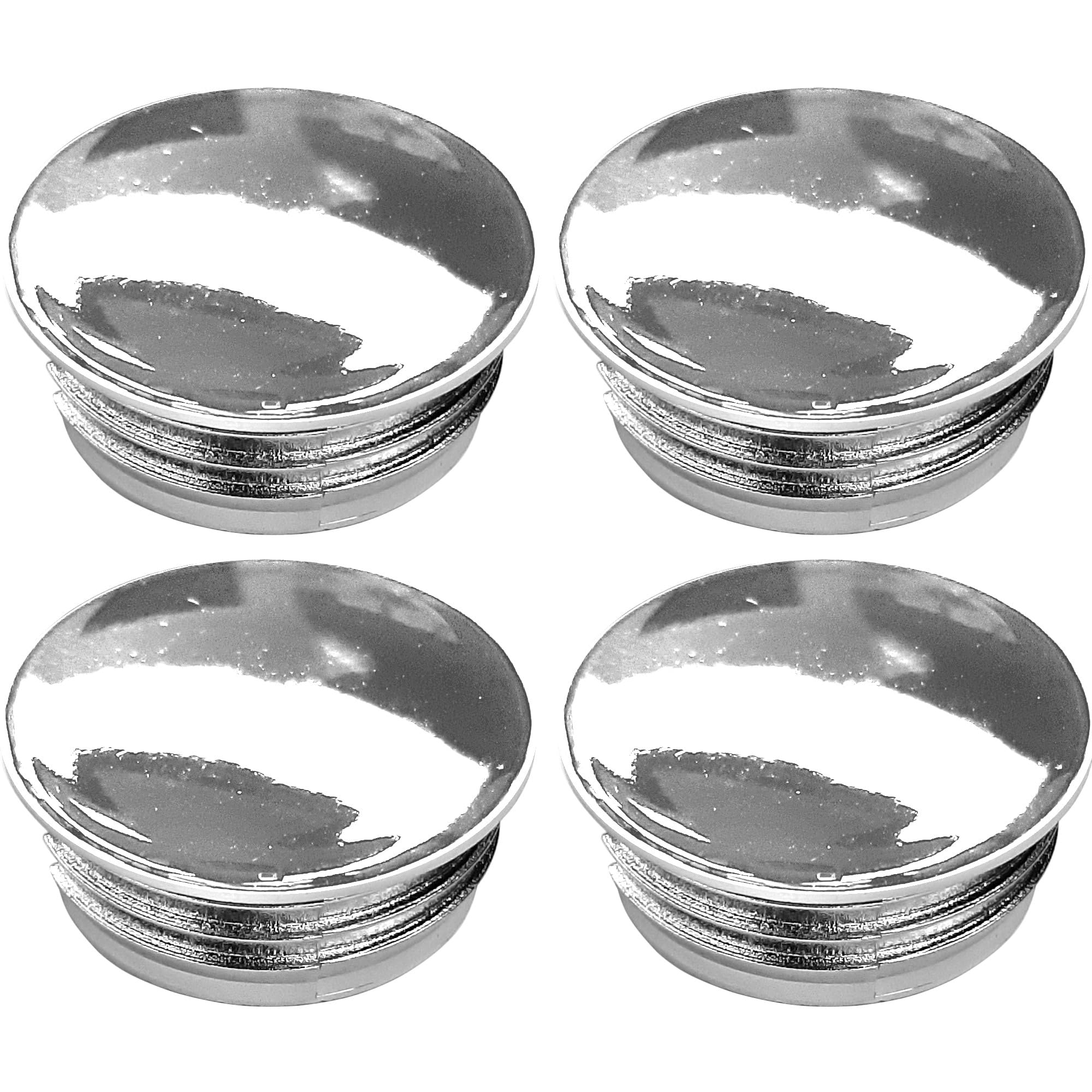 cyclingcolors 4 x Lamellar Plugs, Round Plugs, Chrome Plastic Plugs, Round Tubes, Outer End Caps, Round, 20 mm