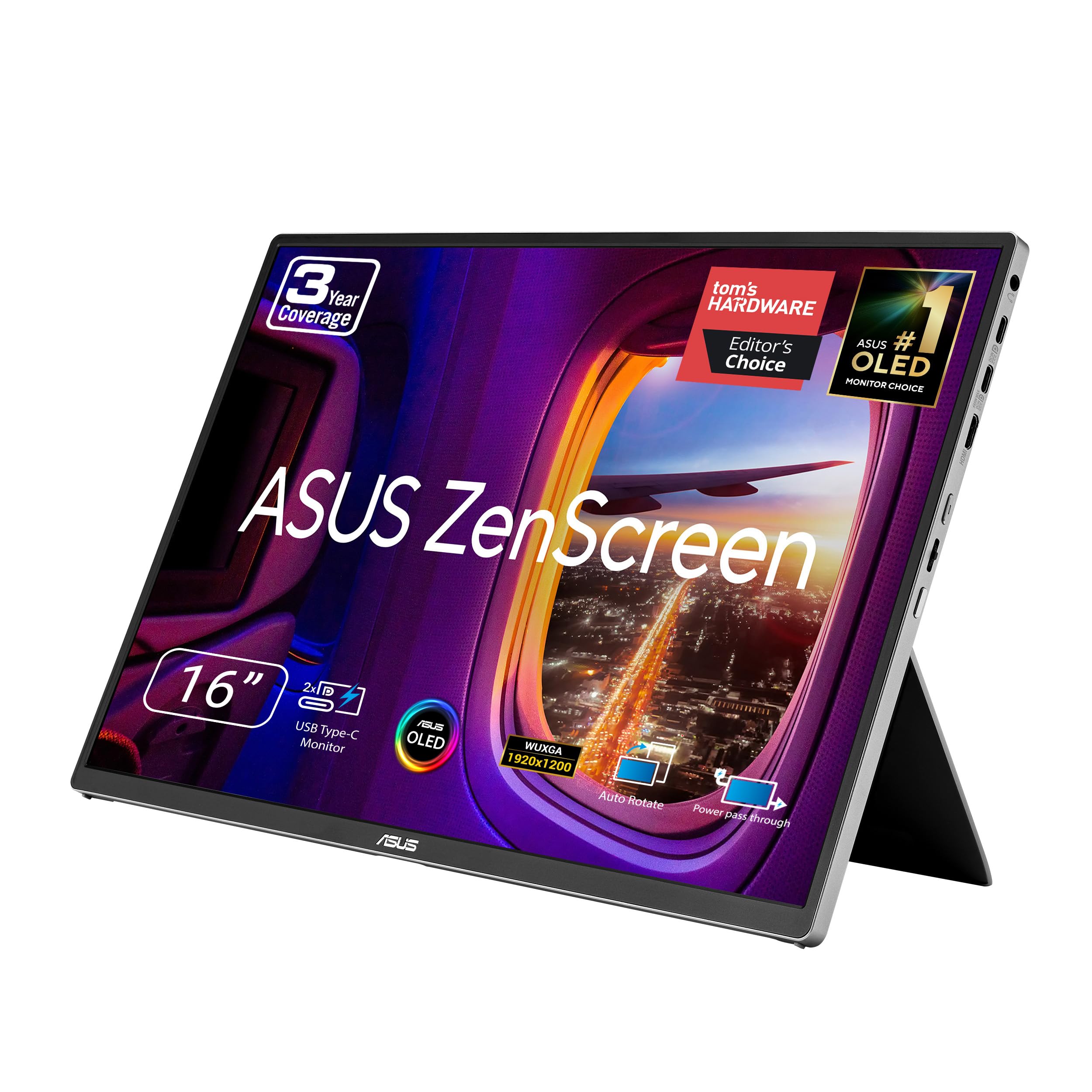 ASUS ZenScreen MQ16FC 15.6 Inch16:10 USB-C OLED Portable Monitor