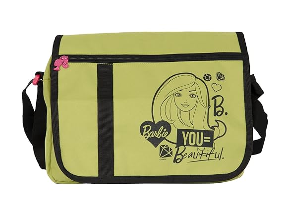 Barbie Polyester 33.5 cms Green Messenger Bag (MBE-MAT316)