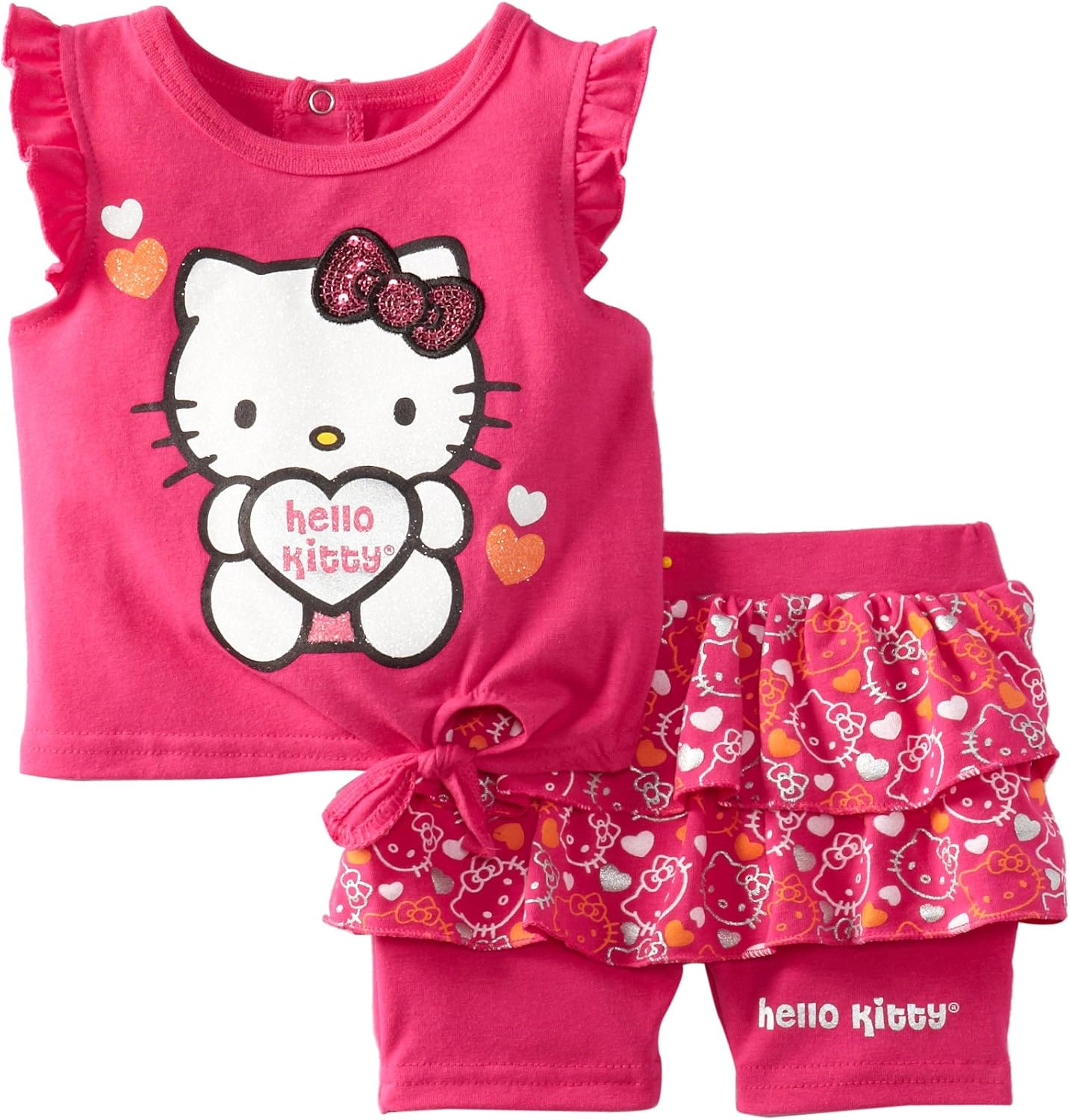 Hello Kitty Baby Girls' Short Set With Ruffles Infant And