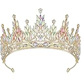 SWEETV Tiaras and Crowns for Women, Wedding Tiara for Bride, Rhinestone Queen Crown, Crystal Costume Hair Accessories for Birthday Prom Quinceanera Celebration
