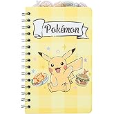 Silver Buffalo Pokemon Spiral Tabbed Notebook Featuring Pikachu, Yamper, Piplup, and Eevee, 8" x 5"
