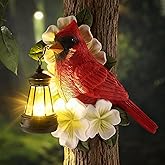 WILLBOND Cardinal Garden Decor with Solar Lantern 8.3 in Tree Hugger Cardinal Solar Light for Outside Resin Red Bird Outdoor Garden Statue for Wall Tree Yard Lawn Women Mom Grandmom Mother's Day Gifts