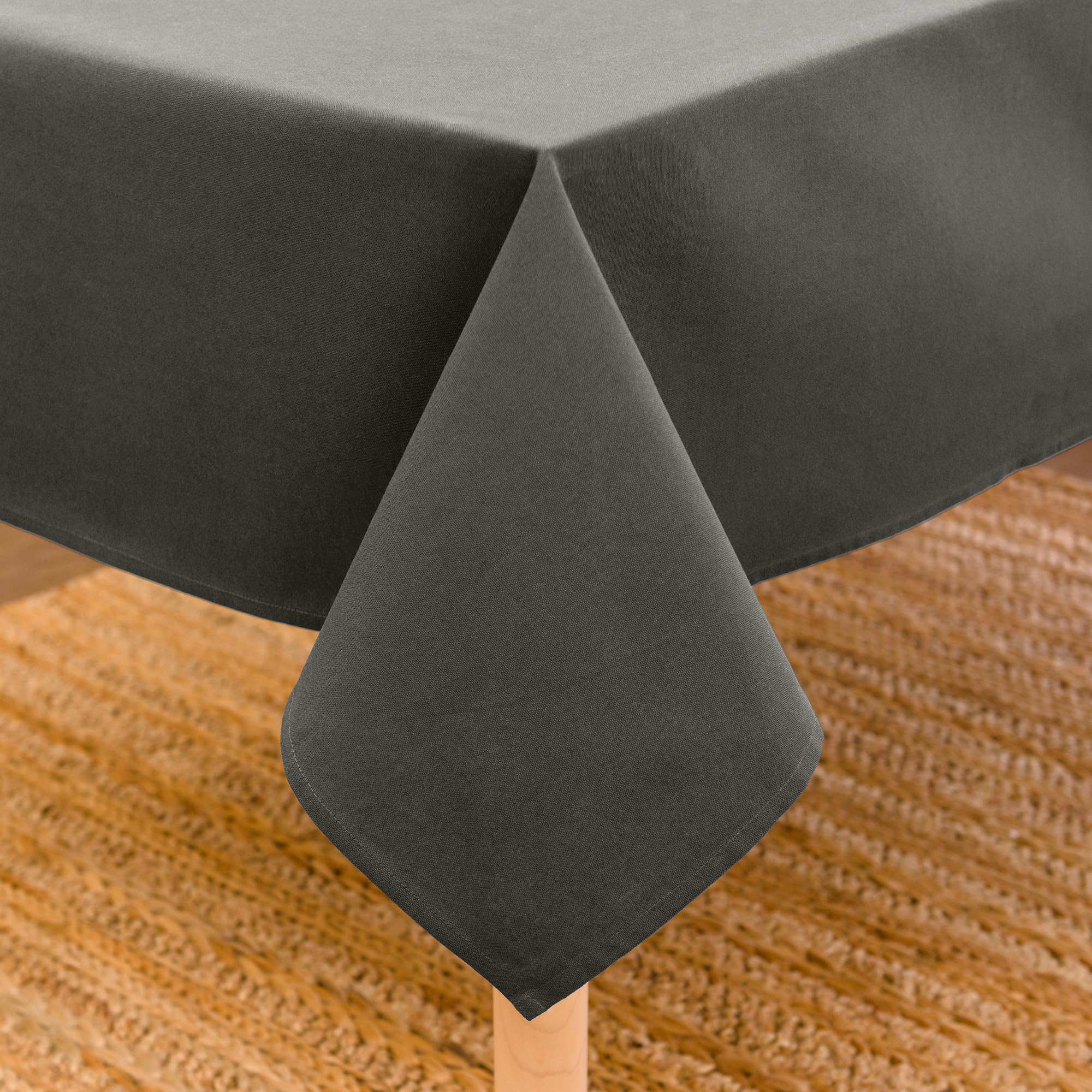 Encasa XO Dining Table Cover | 56x72 in Cotton Canvas Rectangular Tablecloth | Machine Washable, Charcoal Grey Table Cloth for Indoor & Outdoor Dining, Durable, Easy-Care | Suitable for Any Occasion — image 1