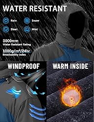 TACVASEN Mens Snow Ski Hiking Jacket