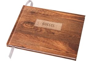 Global Printed Products Wedding Guest Book, 9"x7", Rustic Brown