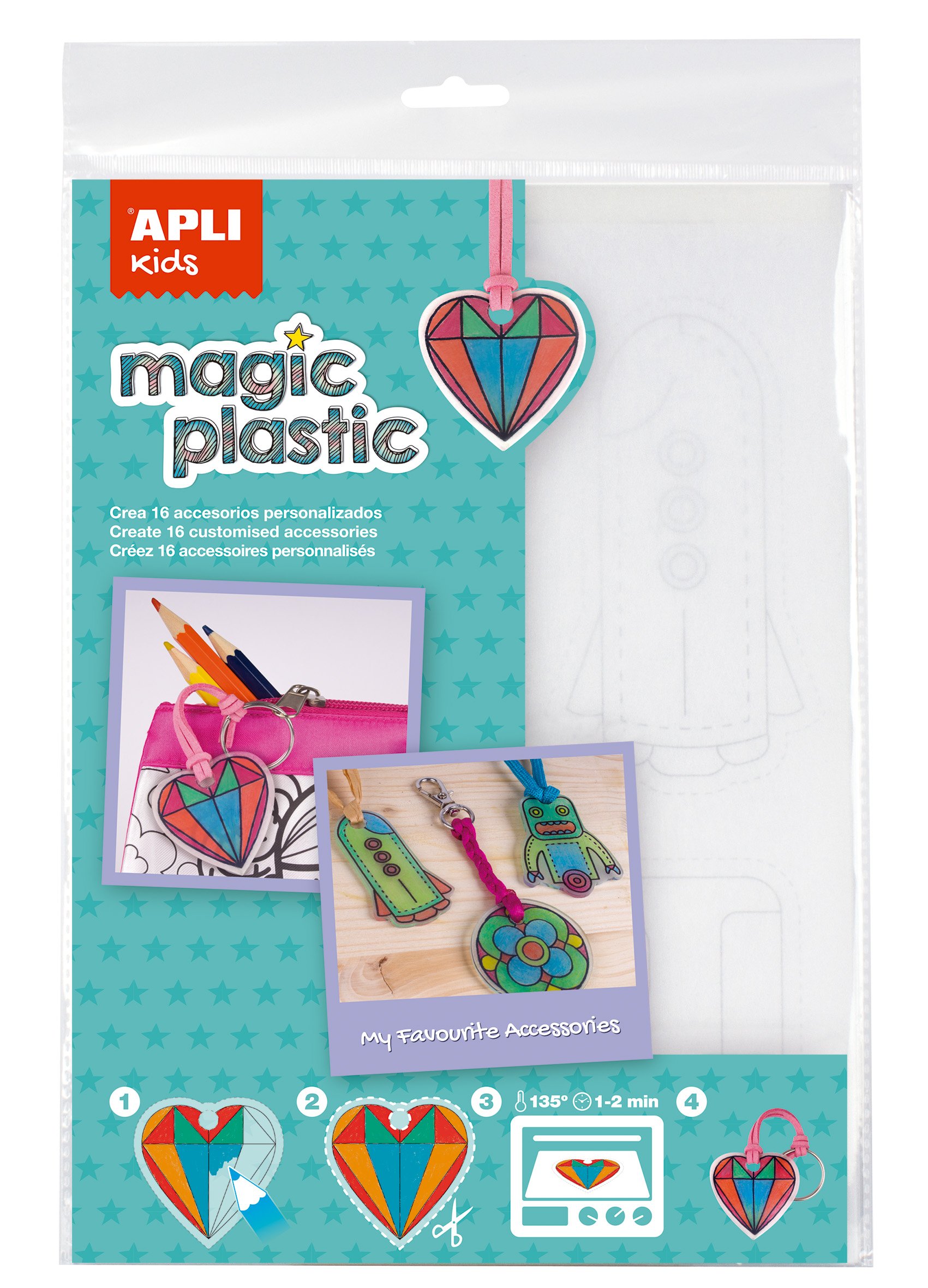 APLI Kids - Clear magic plastic bag, 4 sheets