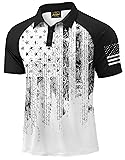 Mainfini Man Distressed Polo Shirt 4th of July Golf