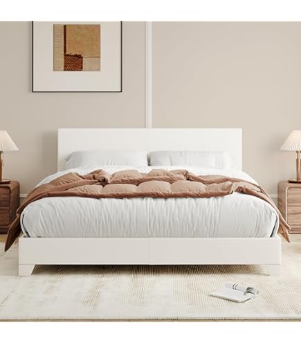Base De Cama Tapizada Queen Con Cabecero, Cama Moderna De Plataforma De Terciopelo Con Patron De