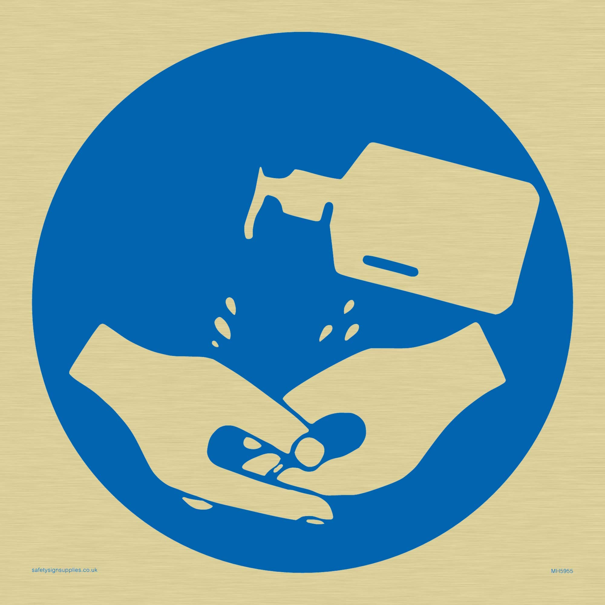 Hand sanitiser symbol sign - Vinyl Gold sticker