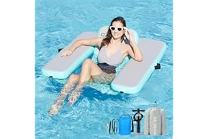 CALOBANA Inflatable Floating Chair Pool Floats Adult Pool Float Chair Pool Lounger Float with Armrest Backrest for Outdoor Beach Swimming Pool Lake and River