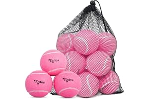 Egles 12/20/60 Packs Tennis Balls for Training and Dogs, High Elasticity Practice Tennis Ball with Mesh Bag for Transport and Beginner Exercise, Durable Pet Playing Tennis Ball Set