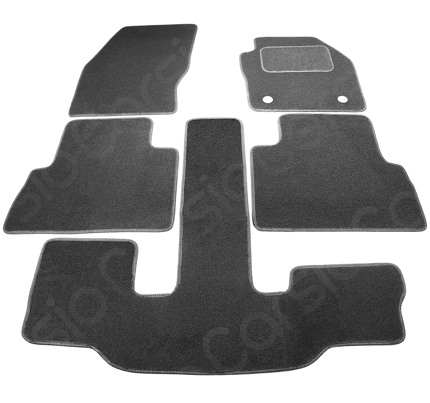 Carsio Carpet Car Mats For Ford Grand C Max 2013 to 2016 5 Piece Set Tailored Fit Floor Mat Complete Accessory Black Custom Fitted - All Weather, Anti-Slip Backing & Black Trim