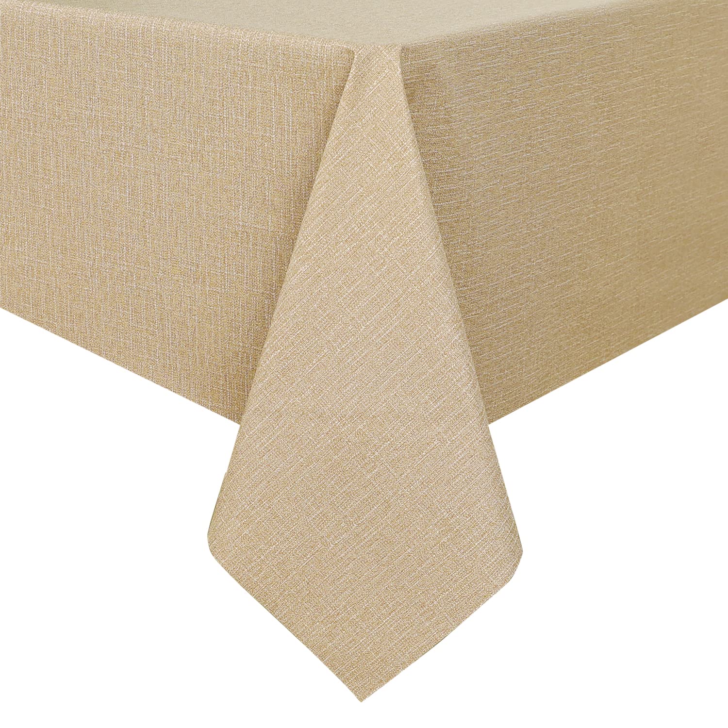 Photo 1 of Romanstile 100% Waterproof PVC Tablecloth, Rectangle Oil Spill Proof Stain Resistant Vinyl Table Cloth, Wipe Clean Plastic Table Covers for Kitchen/Dining/Parties - 54 x 78 Inch, Khaki