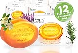 Pears Pure & Gentle Transparent Soap Bar 12 x 125g Natural Oils