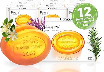 Pears Pure & Gentle Transparent Soap Bar 12 x 125g Natural Oils