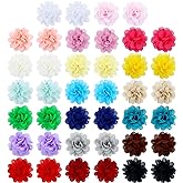 Cinaci 40 Pieces 5cm/2" Solid Chiffon Flower Hair Clips Barrettes Non Slip Floral Hair Pins Accessories for Baby Girls Toddlers Kids Teens