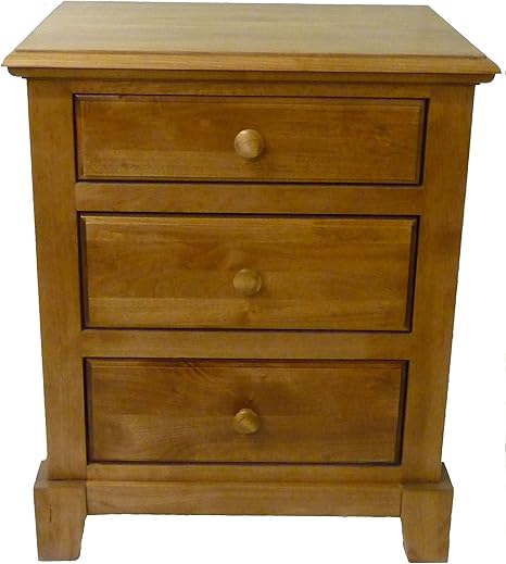 Amazon Com Forest Designs Shaker Three Drawer Nightstand 25w X 30h X 18d 25w X 30h X 18d Merlot Oak Furniture Decor