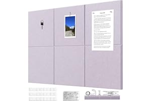 G Gamit Felt Wall Tiles Bulletin Board Large Cork Board Alternative 6 Pack 11.81”x11.81”x0.47” Felt Pin Board Tack Board with