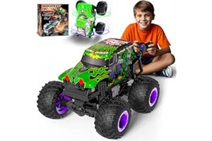 Gohero Monster Trucks for Boys Age 4-7, 2.4Ghz RC Zombie Monster Truck Toys with Stunt, 360°Spin & Drift, 1:20 Scale Remote Control Car with Light & Sounds, Gift for 3 5 6 8 Year Old Boys&Girls.