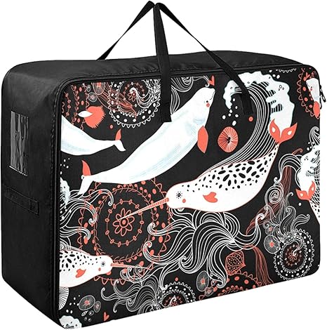 Amazon 布団收纳袋 布団収納ケース 美しい クジラ 衣装ケース 収納ケース ふとん收纳袋 収納袋 布団袋 クローゼット収納 分類収納 衣類収納 収納バッグ 省スペース 防塵 除湿 防虫 持ち手付き 大容量 ふとん収納袋 オンライン通販